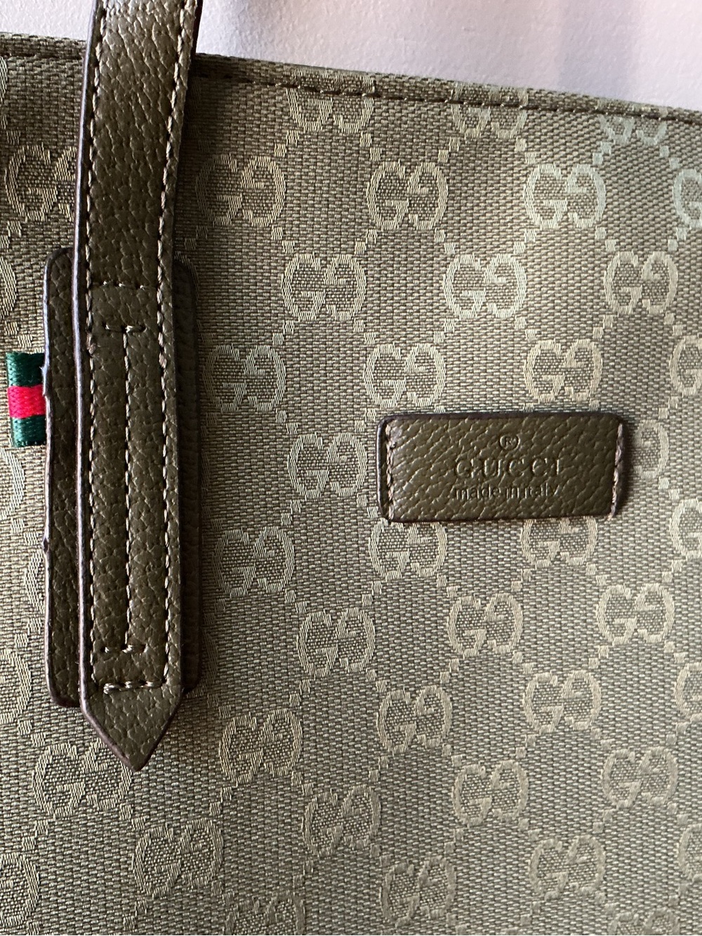 ✨ Designer Inspired Olive Green Monogram Tote ✨ - Picture 2 of 8